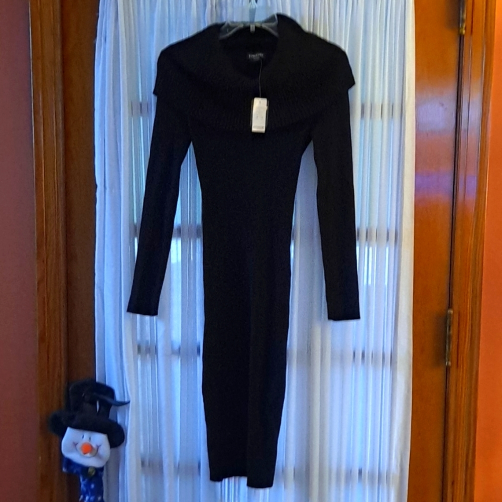 Bebe Black Cowl Neck Dress, Small